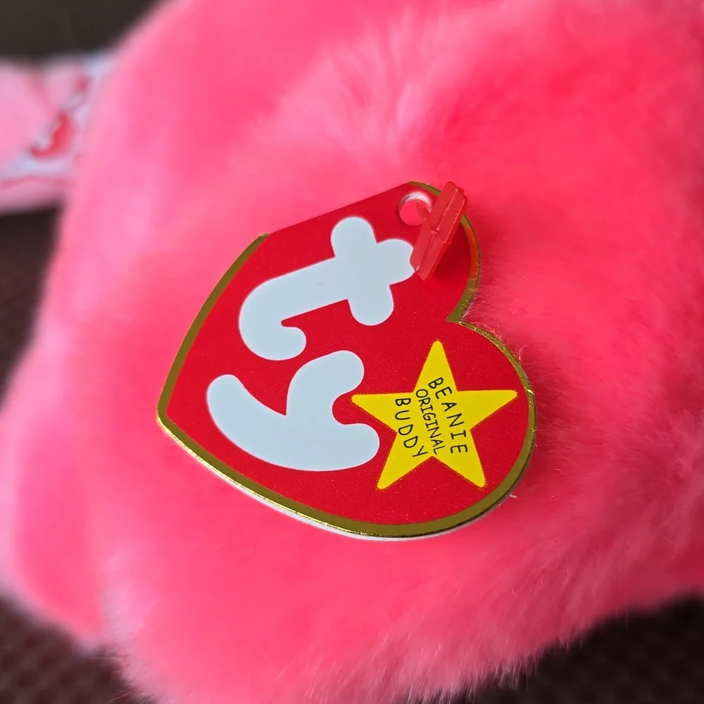 Pinky 🦩Ty Flamingo Bird🦩 Lg Plush Beanie Buddy🦩Kids Toy Rare Collectible, NWT - Picture 3 of 11